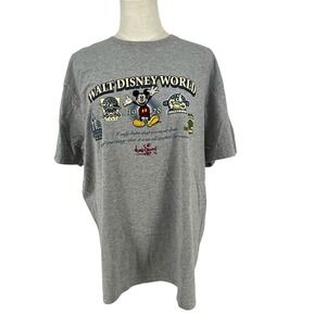 Walt Disney World Mickey Mouse Graphic Tee XL Gray 100 Cotton Theme Park